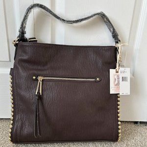 Jessica Simpson Camile Studded Large Hobo Chocolate (NWT)